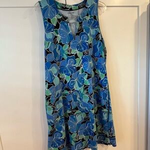 Lands' End Multicolor Floral Popover Knit Dress